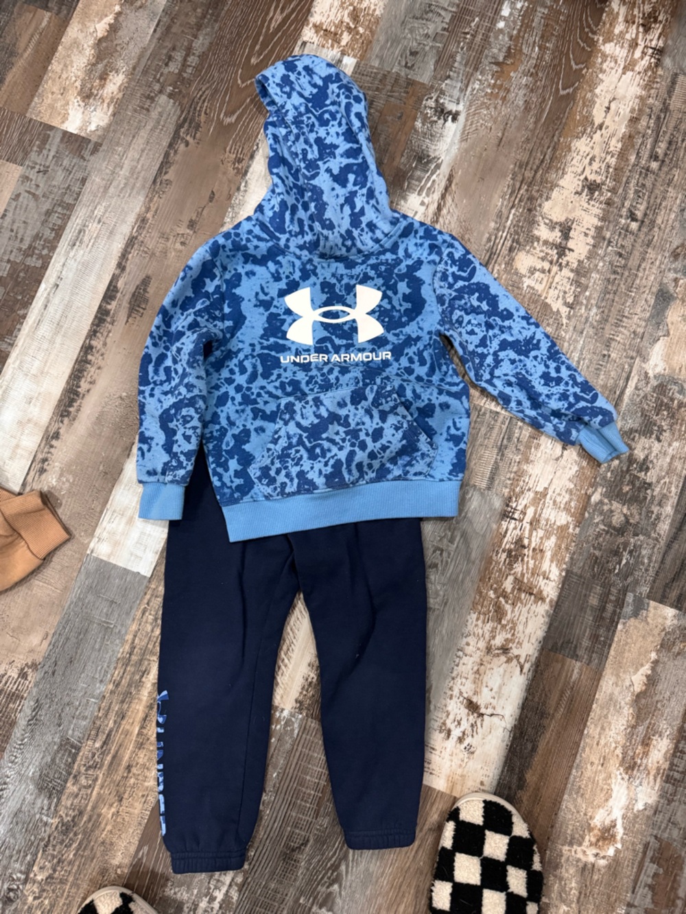 Under Armour Blue Camo Kids Sweatpants Set with Navy Joggers